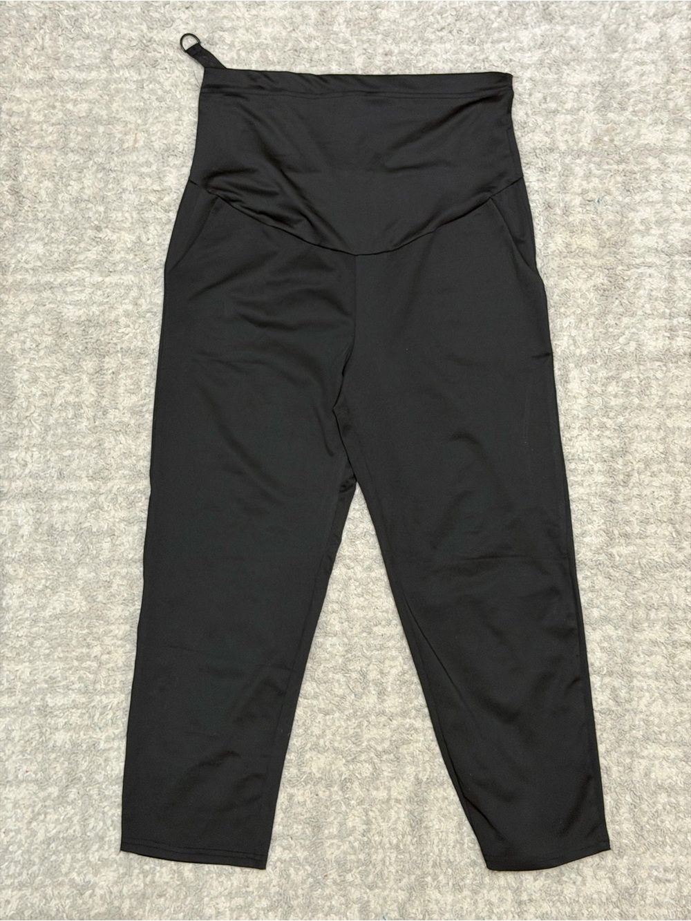 Black High-Waist Maternity Pants With Adjustable Waist Band